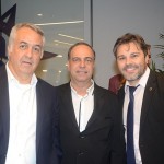 Sylvio Ferraz e Orlando Palhares, da CVC, e Rafael Sacomani, da MSC