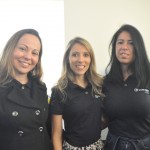 Gisella, promotora de vendas; Noah Britto, gerente de vendas e Michelle Barros, promotora de vendas da Trend 
