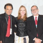 Geraldo Linzmeyer, da CHA, Maria Helena, do Sesc-RS, e Milton Zuanazzi, da Abrastur