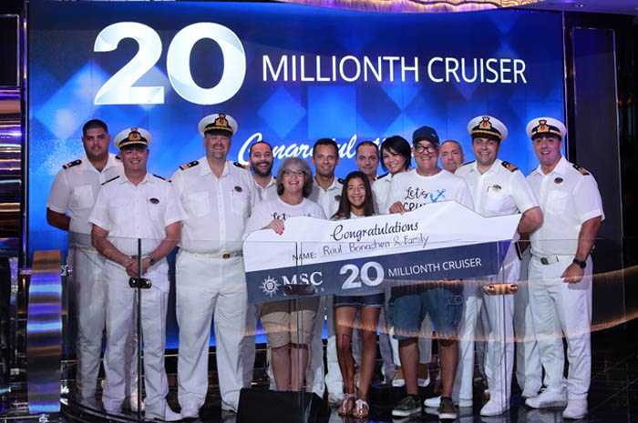 Raul Bonachea e família foram homenageados no MSC Seaside