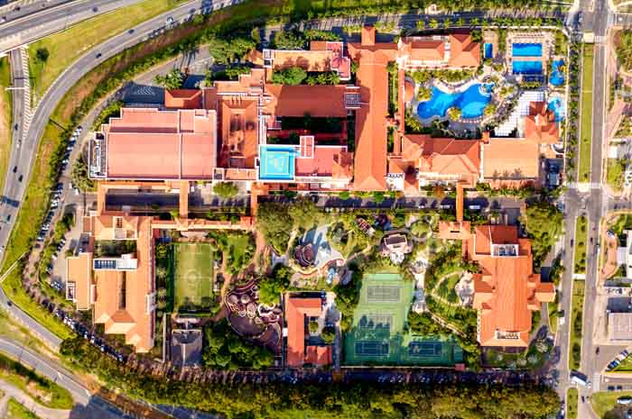 Royal Palm tem alta de 30% no faturamento do primeiro semestre 2 Vista aérea do Resort, localizado em Campinas - São Paulo