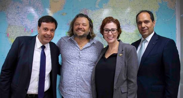 Gilson Machado, presidente da Embratur, Richard Rasmussen, deputada Carla Zambelli e o secretário de Ecoturismo, André Germanos (Foto: Pablo Peixoto)