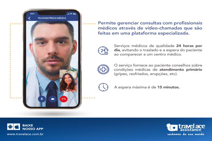 Travel Ace lança assistência médica por videochamada 1 Travel Ace anuncia assistência médica por Videochamada