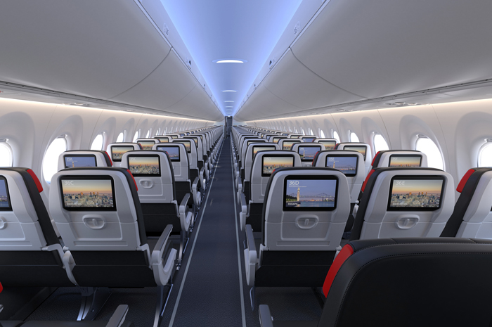 Air Canada anuncia primeiras novas rotas operadas com o Airbus A220-300 1 Nova cabine é mais moderna e espaçosa