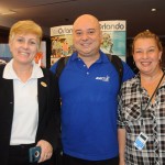 Aline Freitas, da RCA, Guilherme Reis, da Agaxtur, e Raquel Dias, da SKL Eventos e Turismo Aline Freitas, da RCA, Guilherme Reis, da Agaxtur, e Raquel Dias, da SKL Eventos e Turismo