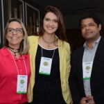 Ana Paula Azevedo, da Sedetur Alagoas, Sandra Chiamulera, do Guarujá CVB, e Fabio Santos, secretário Adjunto de Turismo do Guarujá