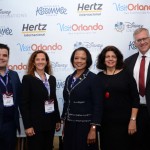 Andre Almeida e Jane Terra, do Visit Orlando,  Camille Richardson, Jonathan Ward, e Jussara Haddad, do Consulado Americano