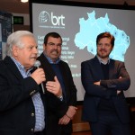 Eraldo Palmerini, presidente, Vanderlei Folgueral, gerente da filial SP, e Marco Aurelio Di Ruzze, vice presidente do Grupo BRT