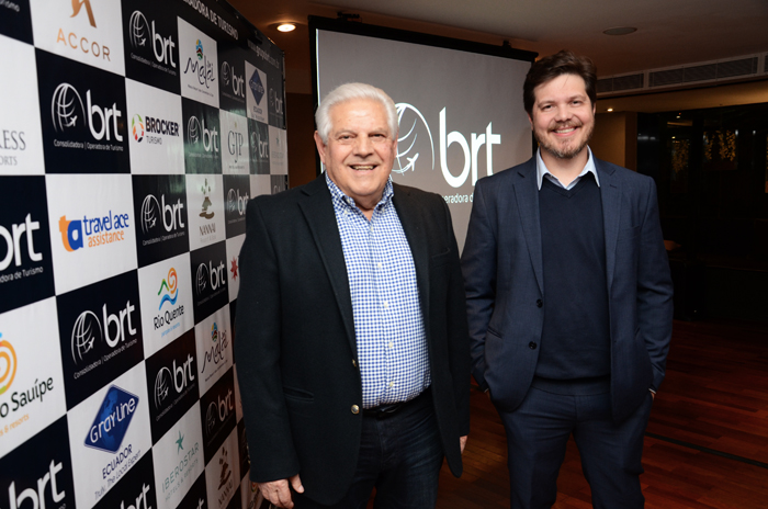 BRT celebra expansão em São Paulo e premia agentes parceiros; veja fotos 1 Eraldo Palmerini, presidente, e Marco Aurelio Di Ruzze, vice presidente do Grupo BRT