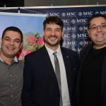 Ignacio Palacios, da MSC Cruzeiros, entre Marcos Silva e Leandro Sommerfeld, da Maritimos Ignacio Palacios, da MSC Cruzeiros, entre Marcos Silva e Leandro Sommerfeld, da Maritimos