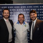 Sidney Martin, da Hometur, entre Eduardo Mariani e Ignacio Palacios, da MSC Cruzeiros Sidney Martin, da Hometur, entre Eduardo Mariani e Ignacio Palacios, da MSC Cruzeiros