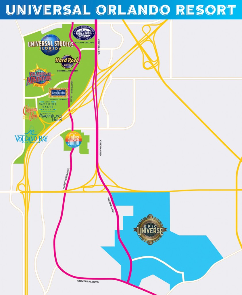 Universal Orlando Resort anuncia novo parque temático 3 Universal's Epic Universe - Proximity Map
