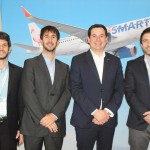 Bernardo Mascarenhas e João Pita, do GRU Airport, com Víctor Mejía e Pedro Asenjo, da JetSMART