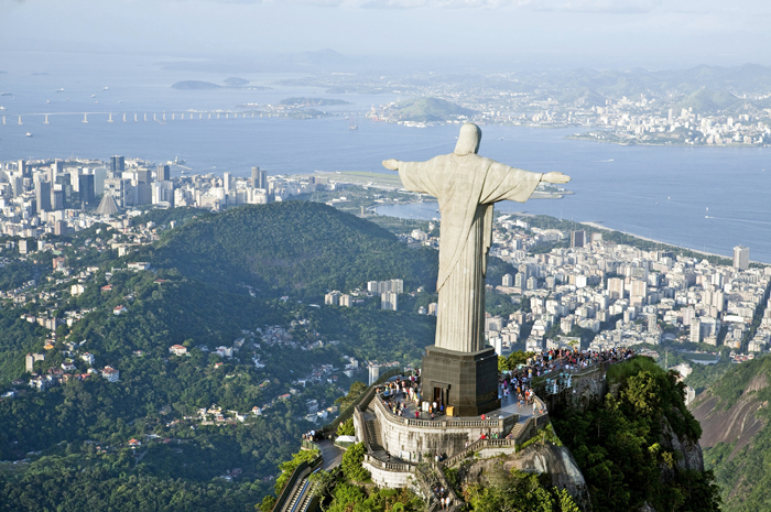 aerial view; of Corcovado, Rio de Janeiro,