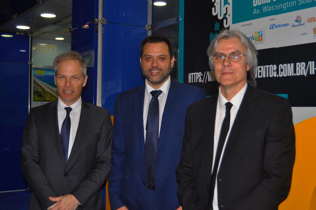 Diretor Executivo da Emprotur Bariloche, Diego Piquín Gastón Burlon, Secretário de turismo de Bariloche e Leopoldo Tiberi, Imprensa da Emprotur