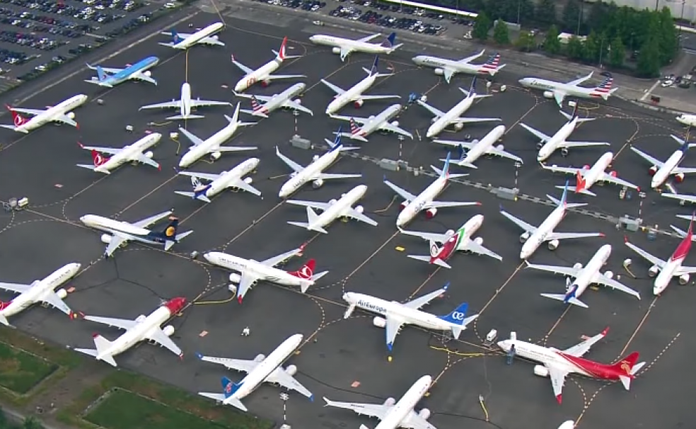 Estacionamento da Boeing armazenou aeronaves Max