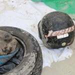 Nem Jesus salva! Olha esse capacete que foi achado na praia