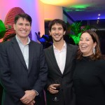 Paulo Costa, da IATA, João Pita, do GRU Airports, e Manoela Silva, da SAA