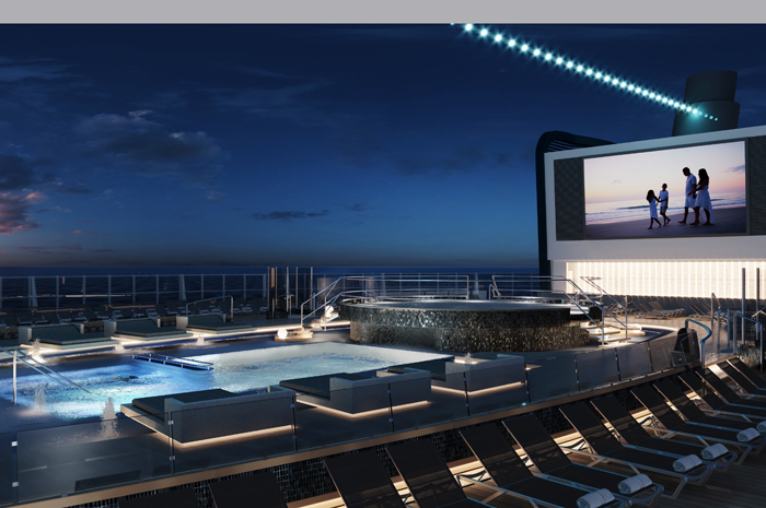 Com mais cabines, novos espaços e Zoe, MSC revela detalhes do MSC Seashore 3 Piscina Principal do MSC Seashore