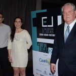 Alexandre Pereira, secretário de Turismo de Fortaleza, com Gisele Lima, da Promo, e Roy Taylor, do M&E