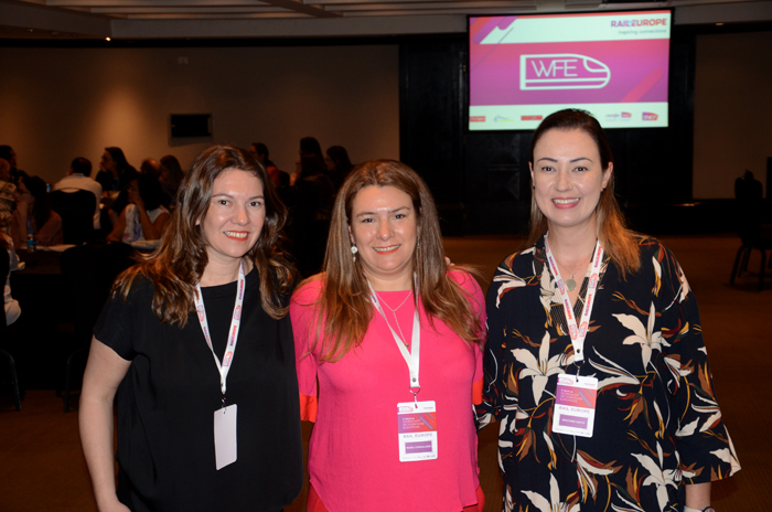 "As linhas de trem da Europa sempre investem em novos serviços", afirma Rail Europe 1 Ana Corinaldesi, María Corinaldesi e Cristiane Vento, da Rail Europe