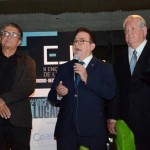 Arialdo Pinho, secretário de Turismo do Ceará, Manoel Linhares, da ABIH, e Roy Taylor, do M&E