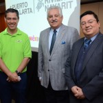 Carlos Eguiarte, da Riviera Nayarit, Raúl Bolaños, cônsul Geral, e Luis Gerardo Hernández, cônsul Adjunto do México