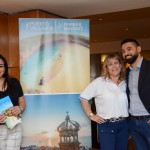 Cintia Silva, da Decameron Hotéis, com Cristiane Cortizo e Rodrigo Pereira, da Copa Airlines