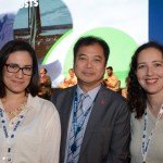 Claudia Guzman, da Accelya, Giancarlo Takegawa, da Air Canada, e Rosita Infante, da Accelya