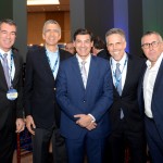 Costantino Jr, da Gol, Pedro Heilbron, da ALTA, Ricardo Cavero, da Boeing, Paulo Kakinoff, da Gol, e Enrique Cueto, do Grupo  Latam