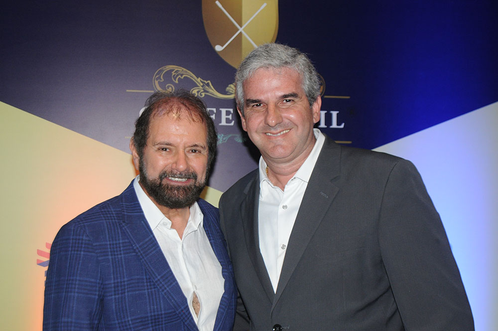 Guilherme Paulus, da GJP e idealizador do torneio, e Carlos Favoreto, presidente do Campo Olímpico de Golfe