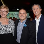 Luiz Araujo, da Disney entre, Barbara Picolo e Eloi de Oliveira, da Flytour Luiz Araujo, da Disney entre, Barbara Picolo e Eloi de Oliveira, da Flytour