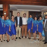 Secretário de Turismo de Maceió, Jair Galvão, e o presidente da ABIH-AL, Milton Vasconcelos, com a equipe da Luck