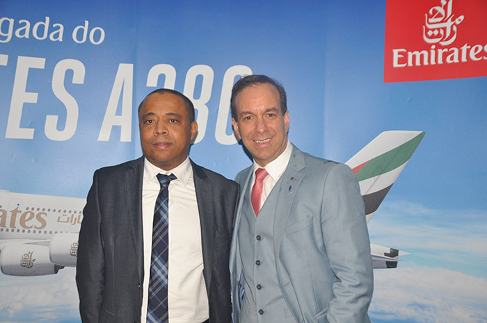 Sthepane Perard, diretor Geral da Emirates no Brasil, e Adrian Ursilli, diretor geral da MSC no Brasil