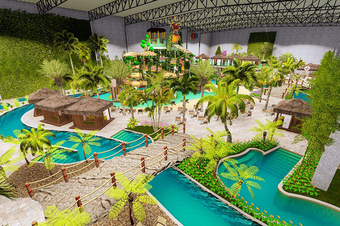 Grupo Tauá de Hotéis inaugura primeiro Parque Aquático Indoor do Brasil 1 O complexo será inaugurando ainda em outubro e terá 16 atrações que vão de radicais a relaxante