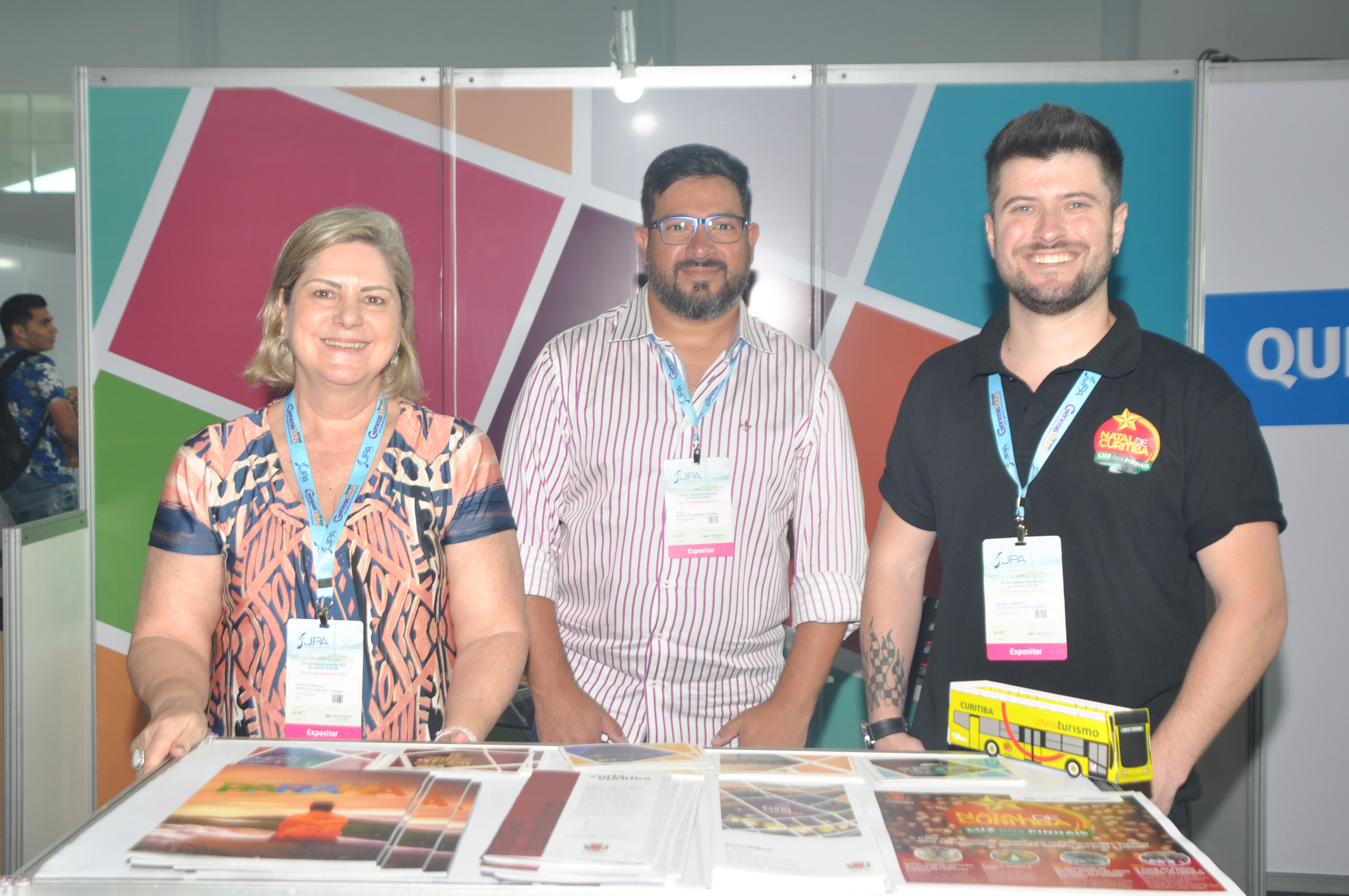 Vania Climinacio, Alex e Bruno Carraro, do Instituto Curitiba Turismo Vania Climinacio, Alex e Bruno Carraro, do Instituto Curitiba Turismo