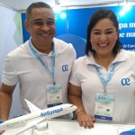Viviane Araujo e Domingos Santana, da Air Europa