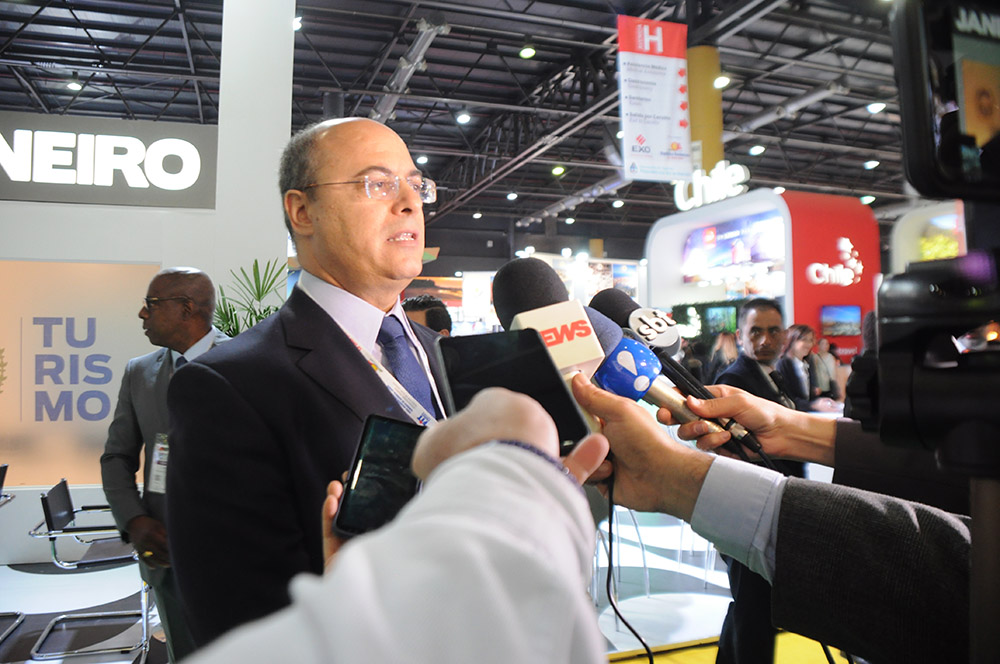 Rio terá escritórios de promoção turística no exterior, diz governador 1 Wilson Witzel, governador do Rio, deu uma entrevista coletiva nesta FIT 2019
