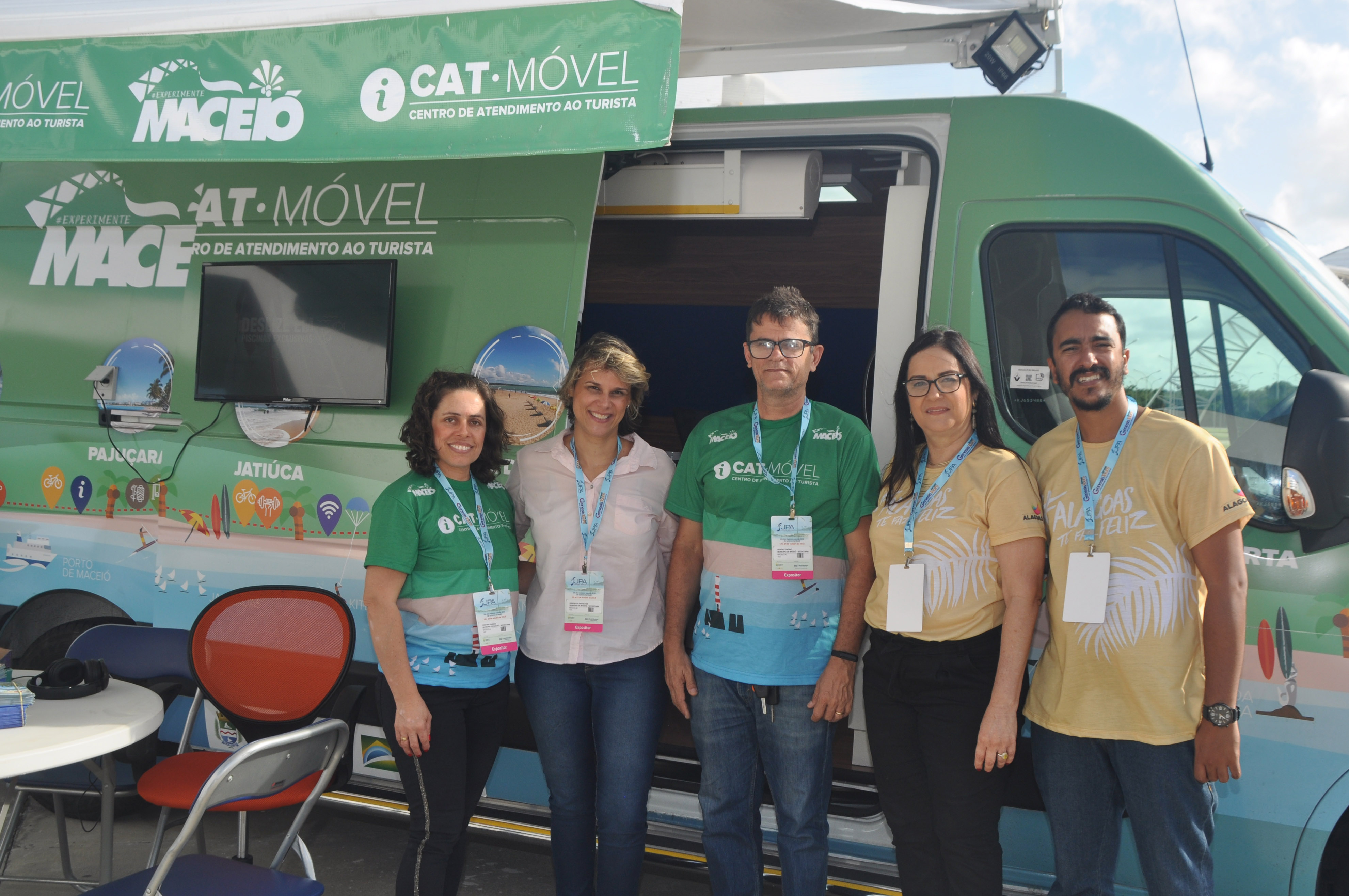 Cristina Quirino, Graziella Fritscher, Sérgio tenório, Lia Jatobá e Luiz Rios, da Setur Maceió