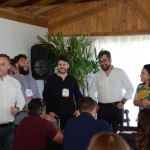 Angelo Sanches, secretario de Turismo de Canela, Rennê Nunes Pereira e Gustavo Nogueira, da UPLAB, com Roberto Nedelciu e Monica Samia, da Braztoa