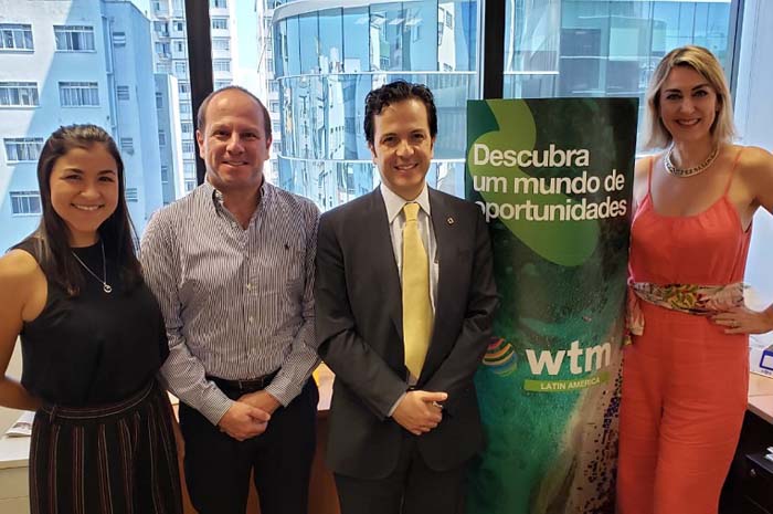 Colômbia confirma participação na WTM-LA 2020 1 Catalina Galvis, Nicolas Casasfranco, Gilberto Salcedo e Luciane Leite