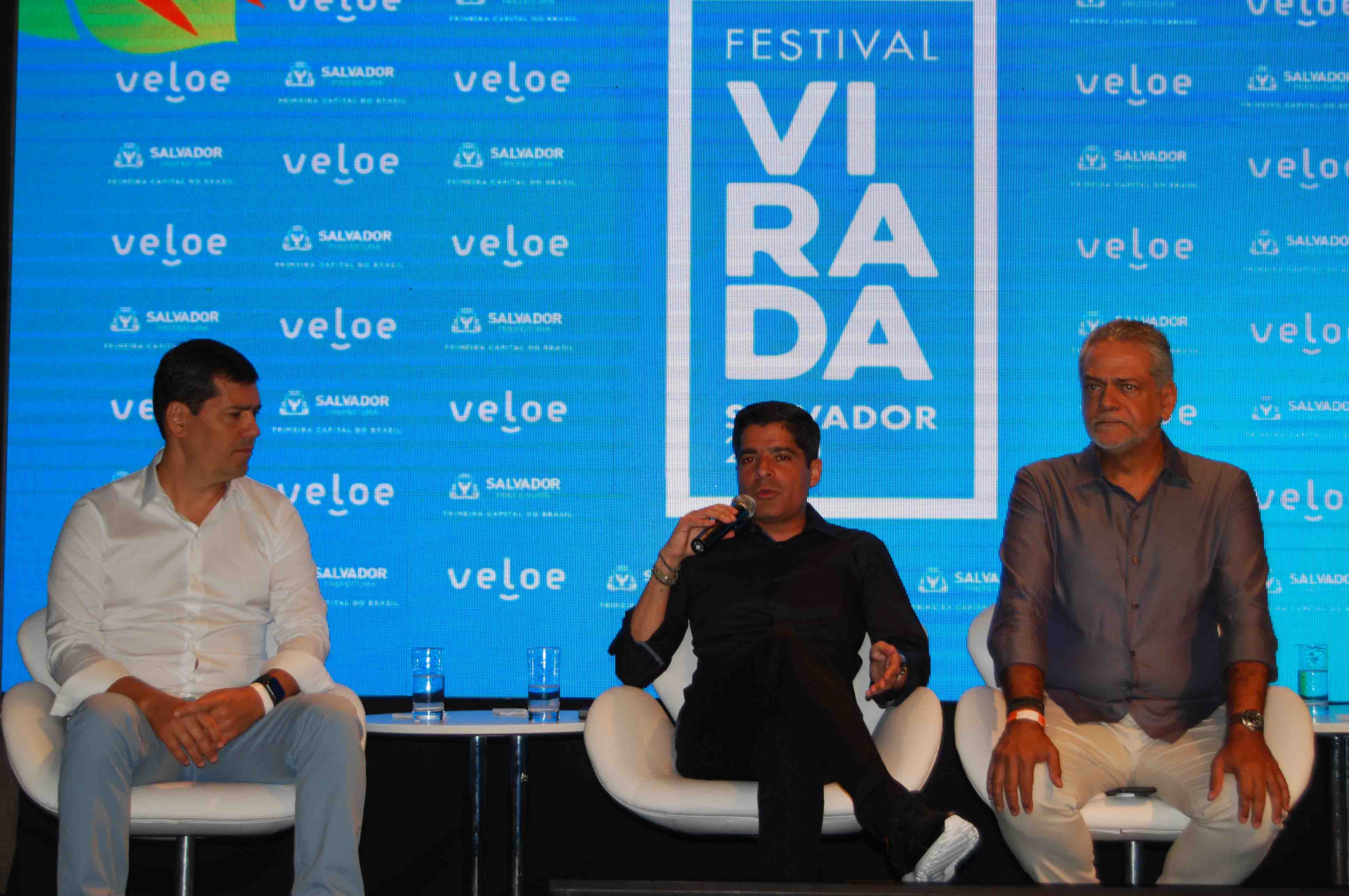 Salvador pretende movimentar R$ 3 bilhões com a programação de verão 2020 1 Cláudio Tinoco, Secretário de Turismo e Cultura de Salvador, AMC Neto, Prefeito de Salvador e Isaac Edington, Presidente da Santur