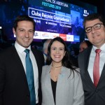 Eduardo Zorzanello, do Festuris, Juliana Assumpção e Marcos Lucas, presidente da Aviesp