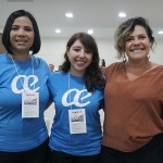 Marcia Silva e Mariana Campos, da Air Europa, com Gerusa Pastuch, da Europamundo