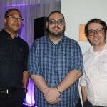 Marcos Amado, da Tourmed, entre Cesar Martins e Vinicius Valente, da Principios Brazil Tours