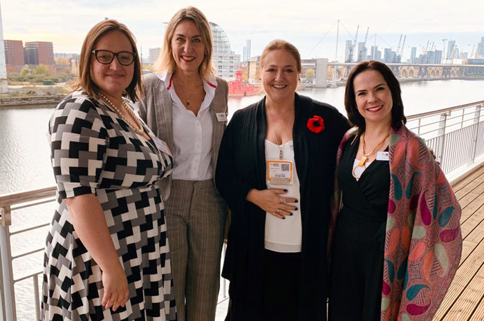 Mariana Aldrigui, Coordenadora da GTTP no Brasil; Luciane Leite, diretora da WTM-LA; Claire Steiner, diretora de educação e treinamentos do ITT; e Thais Del Ben, gerente de marketing da WTM-LA