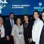 Megui Travel, João Machado, Rita Vasconcelos, Magda Nassar, presidente da Abav Nacional, Lucia Bentz, e Victor Almeida, da Abav-RS