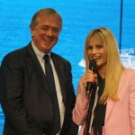 Pierfrancesco Vago, Executive Chairman da MSC, e a atriz Michelle Hunziker