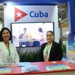 Vivian Socorro, da Havanatur, e Isabel Sanz, da Embaizada de Cuba