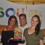 Yana Barral e Marina Patriota, da MGM, com Otaviano Maroja